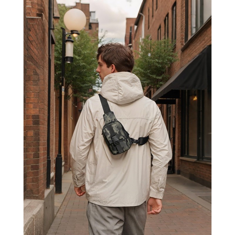 HAUMAUH Men's Small Bum Bag Chest Bag Shoulder Bag, multicoloured,