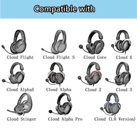 TaiZiChangQin Earpads Replacement Compatible with HyperX Cloud 1/2/3/Pro/Core/Alpha/Alpha S/Alpha Pro/Flight/Flight S/Stinger/Stinger S/CloudX Stinger/Stinger Core/Flight Headset Fabric Ear Pads