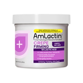 AmLactin Crepe Firming Cream - 12 oz Body Cream with 15% Lactic Acid - Exfoliator and Moisturizer for Crepey, Dry Skin​ (Packaging May Vary)
