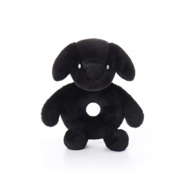 Apricot Lamb Black Labrador Soft Baby Rattle for Boys and Girls, Plush Stuffed Animal Rattle Lovey for The Newborn, 0-3 Months, 0-6 Months and Above, 5.5Inches