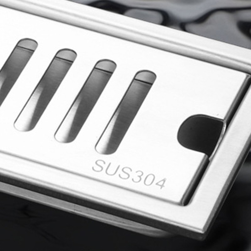 Shower Drain Long Stainless Steel Deodorant Removable Floor Drain for