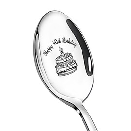 Happy 40th Birthday Gifts for Men Women 40 Yr Old Birthday Gifts for Wife Husband 40th Birthday Spoon for Women Men 1984 Birthday Gifts for Mom Dad 40th Birthday Present for Aunt Uncle Bday Gift Spoon