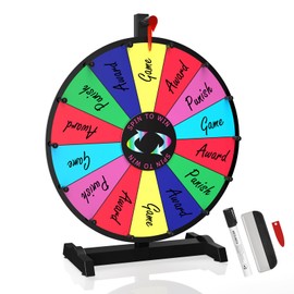 Facilife 18 Inch Prize Wheel Spinner with Stand, 14 Slots Color Spinning Wheel for Prizes, Fortune Wheel Spinner for Trade Shows, Carnivals, Home Games
