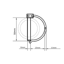 M10 (10mm x 50mm) Zinc Plated Linch Pins for Tubes Shaft Lock Clip D Shape Locking Pin Trailer Lorry Tractor AN 72 (Pack of 4) H10C