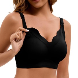 viatanrs Seamless Nursing Bra for Breastfeeding Maternity Bras for Women Pregnancy Sleep Supportive Comfortable Wireless Black