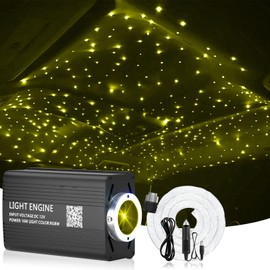 Starlight Headliner Kit 300pcs – Minimalist Style | 16W RGBW Fiber Engine, Twinkle, App Control, Music Sync, Easy Install for Car & Home