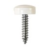 Genuine 100 Pairs Number Plate Screws With Hinged Cap White