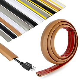 Rubber Bond Cord Cover Floor Cable Protector - Strong Self Adhesive Floor Cord Covers for Wires - Low Profile Extension Cord Covers for Floor & Wall