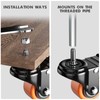 2 Inch Caster Wheels 1/2"-13x1 Threaded Stem Casters Set of