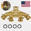 Unbranded 4 Way Brass Hose Splitter, 3/4" Brass Hose Faucet