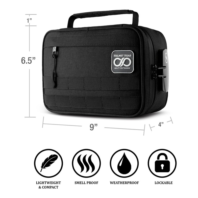 HELMET HEAD Smell Proof Bag with Combo Lock. Smell Proof