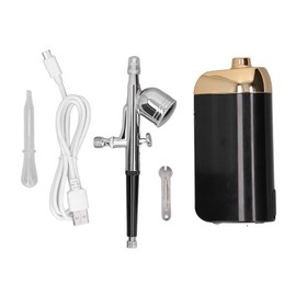 Aerógrafo de Maquillaje Portátil, Rociador de Niebla Facial con Carga USB, Máquina de Oxígeno Facial ABS para Decoración de Pasteles (Negro)