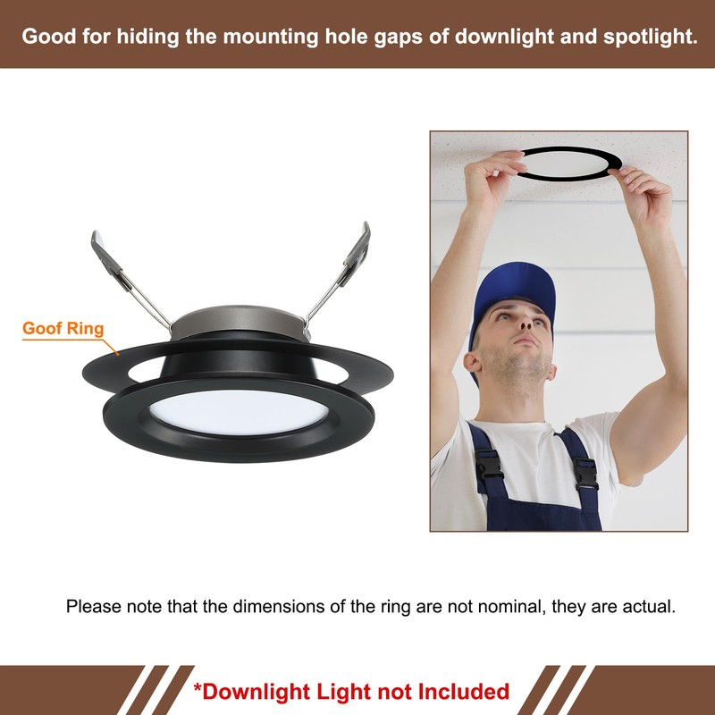 Awclub Black Goof Trim Ring for 6 Inch Recessed Cans