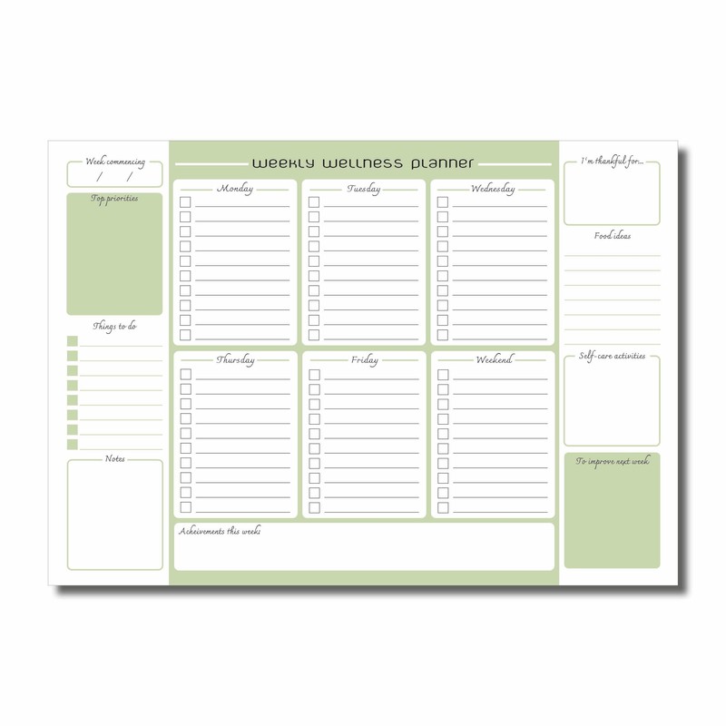 Cherry Weekly Wellness Planner A4 Pad | 52 Undated Sheets