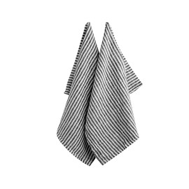 100% Linen Kitchen Towels - Set of 2 - Black/White - Striped Linen Hand Towels - Linen Tea Towels - French Kitchen Towels - Absorbent Farmhouse Dish Towels for Kitchen - 18x28 - Black Stripe