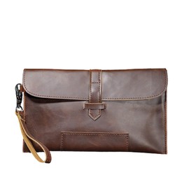 R and Kang Clutch Bag, Second Bag, PU Leather, Small, Simple, For Men, Handheld, Mini Party, Handbag, Stylish, Thin, Business, Wedding, Commuting to Work or School, Braun