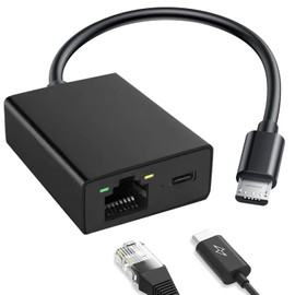 Micro USB to RJ45 Ethernet Adapter Compatible with Fire TV Stick, Stream Faster with Wired Internet Connection, Compatible with Streaming Devices