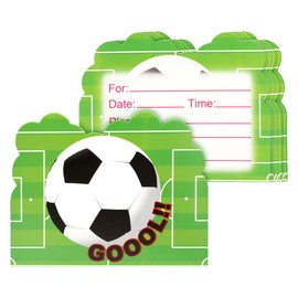 GLADFRESIT Party Invitations Kids Card 20PCS Football Party Invites Soccer Theme Cards for Boys Girls Children Parties Celebration