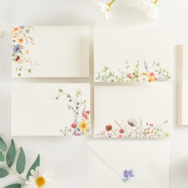 Crisky 50 Pack Blank Cards and Envelopes 4x6, Thank You Blank Greeting Cards Bulk for Wedding, Bridal Shower, Baby Shower, Birthday Party Decoration Favors