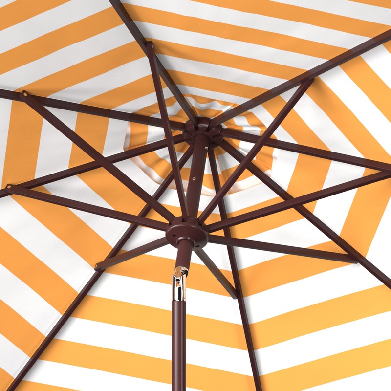 SAFAVIEH Outdoor Collection Athens Yellow Inside Out Striped 9FT Crank