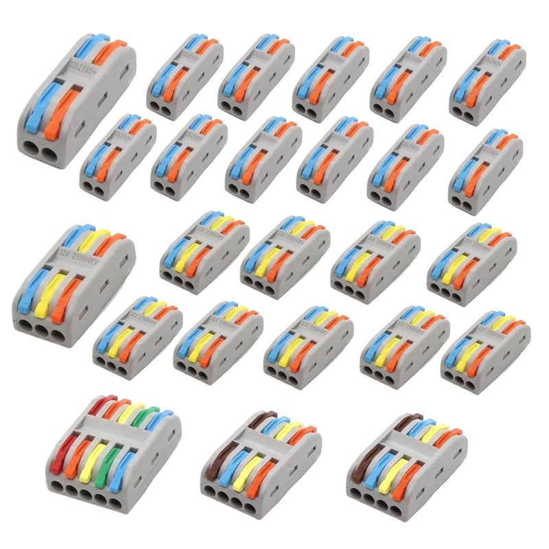 24pcs Lever Wire connectors, Plug-in Quick Cable Electrical Connector Nuts