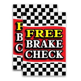 Free Brake Check (24" x 36") Vinyl Decal Only (Pack of 2) |Sign|Sticker|Poster | Automotive, Car, Vehicle