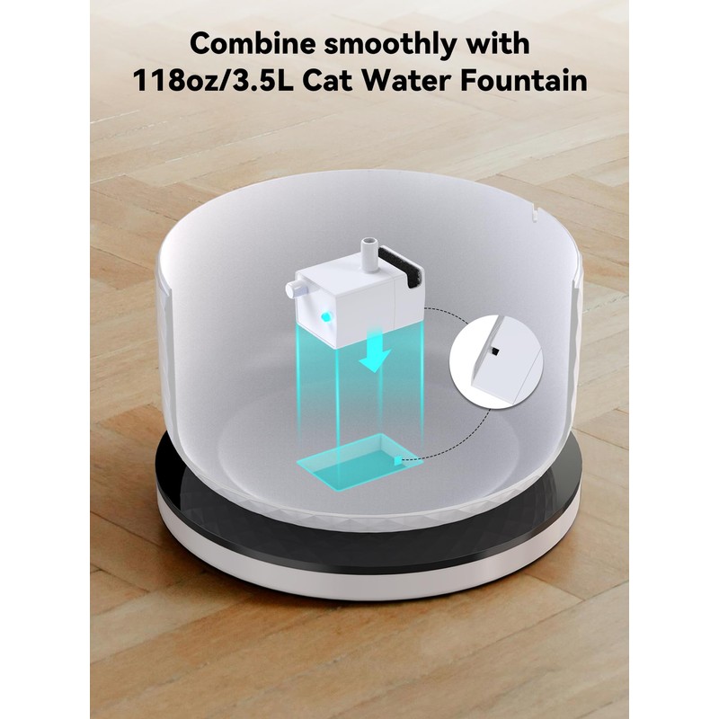 Wireless Pump Replacement for DCIOGAT 118oz/3.5L Smart Cat Water Fountain,