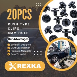 Rexka 20pcs Fender Liner Splash Shield Bumper Retainer Clips Fastner 91512-SX0-003 Fits Honda Acura Accord Civic Cr-z Fit Insight Odyssey Passport Pilot Ridgeline ILX Mdx RDX RLX Tl TLX Tsx