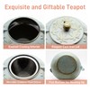 SECHUDO Cast Iron Teapot Tea Kettle with Stainless Steel Infuser