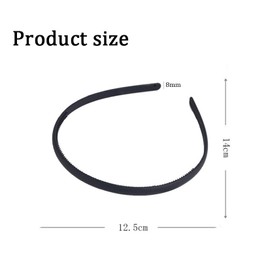 Pack of 3 Hair Bands, Non-Slip Headbands, Black Plastic Headbands, Plastic Headbands with Thin Teeth, Teeth for Girls and Women, Plain Headbands