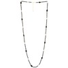 COOLSTEELANDBEYOND Long Beaded Layered Necklace, Black Gold Bead, Boho Minimalist