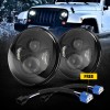 Unbrand Pair 7 inch Round LED Headlights high+low beam Black