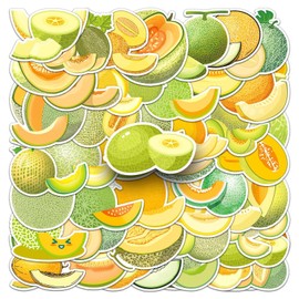 51 Pcs Hami Melon Stickers Waterproof Cute Fruit Stickers for Laptop Water Bottle Skateboard Scrapbook Guitar Luggage Bumper Cars Bike,Vinyl Trendy Cartoon Hami Melon Sticker for Girls Adults