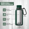 Exllena Small Water Bottle 12oz with Clip, Double Wall Stainless