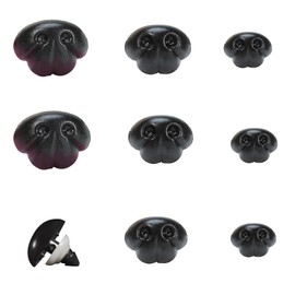 Zhbrchz 130pcs Plastic Safety Noses 3 Sizes Black Craft Nose with Washers for Amigurumi Crochet Bears Dog Stuffed Animals Doll Making