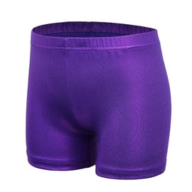 XFGIRLS Girls Sparkle Ballet Dance Tumbling Athletic Shorts Gymnastics Shorts for Girls Purple 8A