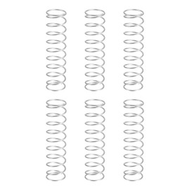 sourcing map 6Pcs Compression Springs, 1mm Wire Diameter x 15mm OD x 60mm Length 304 Stainless Steel Extension Spring Ballpoint Pen Pressure Springs for Shop Home Repairs, Silver