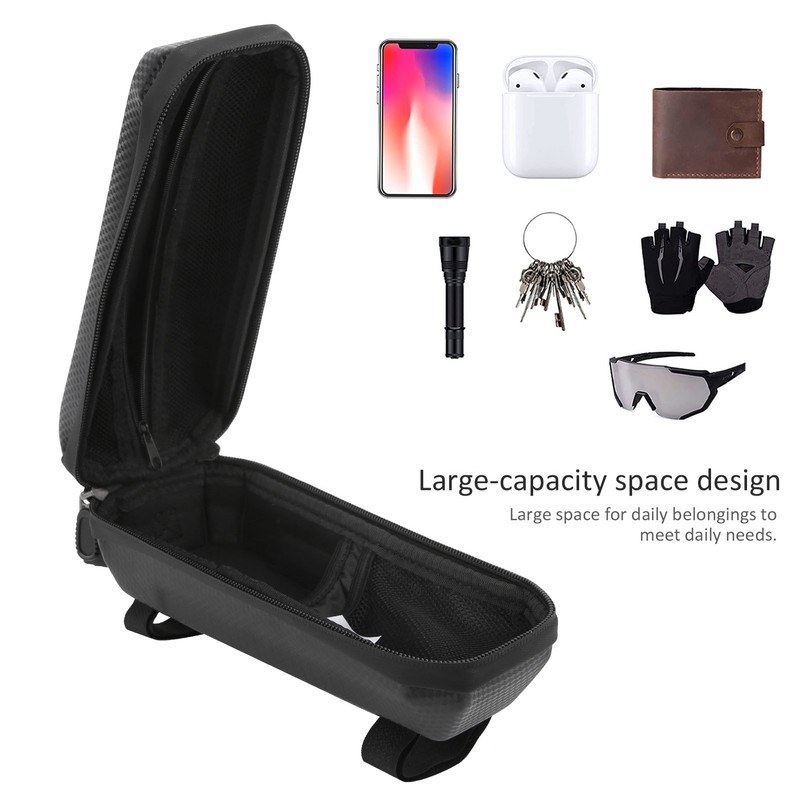 Bicycle Front Frame Bag Waterproof Hard Shell Bike Top Tube