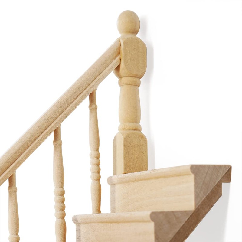 Odoria 1/12 Scale Miniature Staircase Stair Dollhouse Furniture Accessories, Left-Handrail