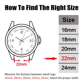 Universal 18mm 20mm 22mm 24mm Width Silicone Watch Band Replacement, Quick Release Rubber Watch Bands for Men & Women (22mm, Black-White)