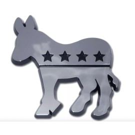 democrat chrome auto emblem decal usa made