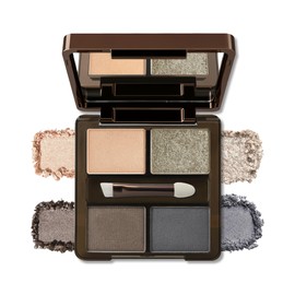 4 Colors Gold Nude Grey Blue Eyeshadow Powder Palette Makeup for Women