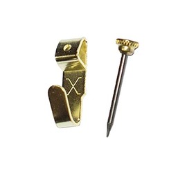 X Picture Hooks No.2 Brass Plated 4 Pack Blister - 12824