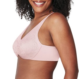 Playtex Women's Dreamwire Ultra-Soft No-Poke Underwire, Smooth Lace Bra, 4-Way Support, Sandshell, 38B