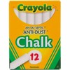 Crayola(R) Anti-Dust Chalk, (White) Box Of 12 Sticks