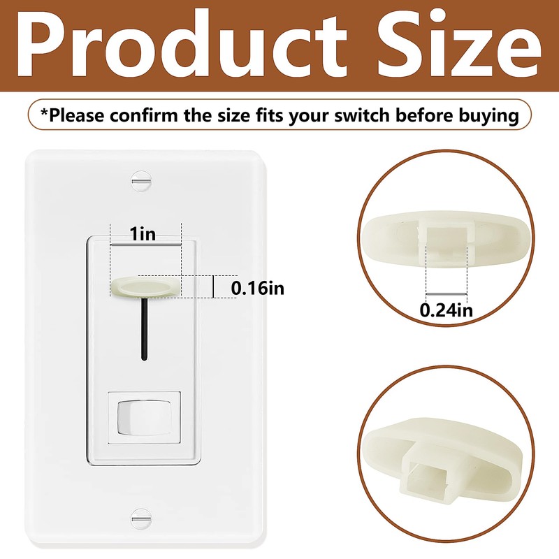 moonoom 8 Pcs Dimmer Replacement Knob, White Dimmer Slide Knobs,