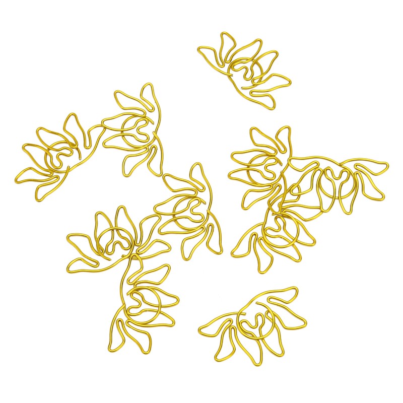 100pcs Shaped Paper Clips Flower Shape Metal Portable Office Clips