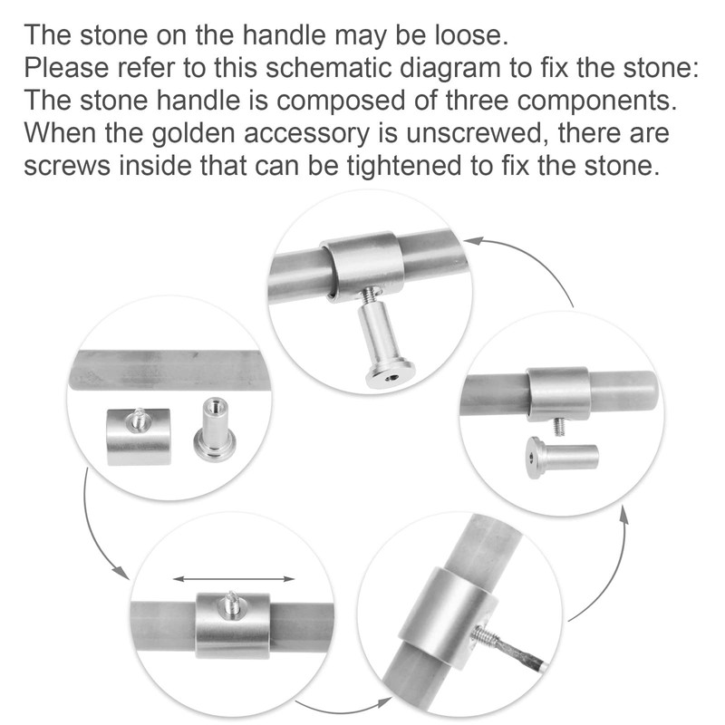 Nupuyai 2pcs Rose Quartz Crystal Stone Drawer Pulls and Knobs,