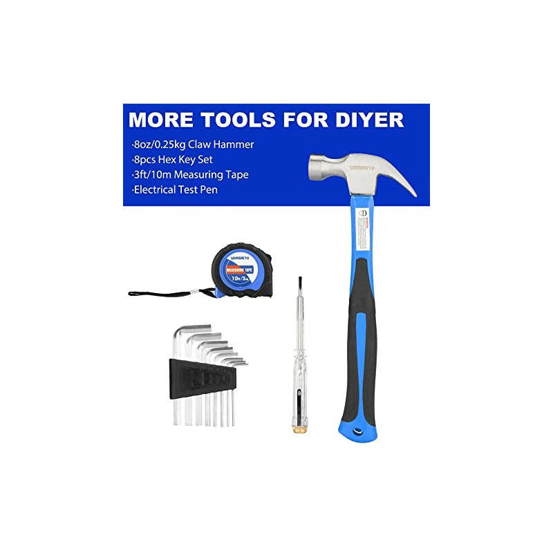 URASISTO 24-Piece Household Tool Kit for Men Repair Hand Tool