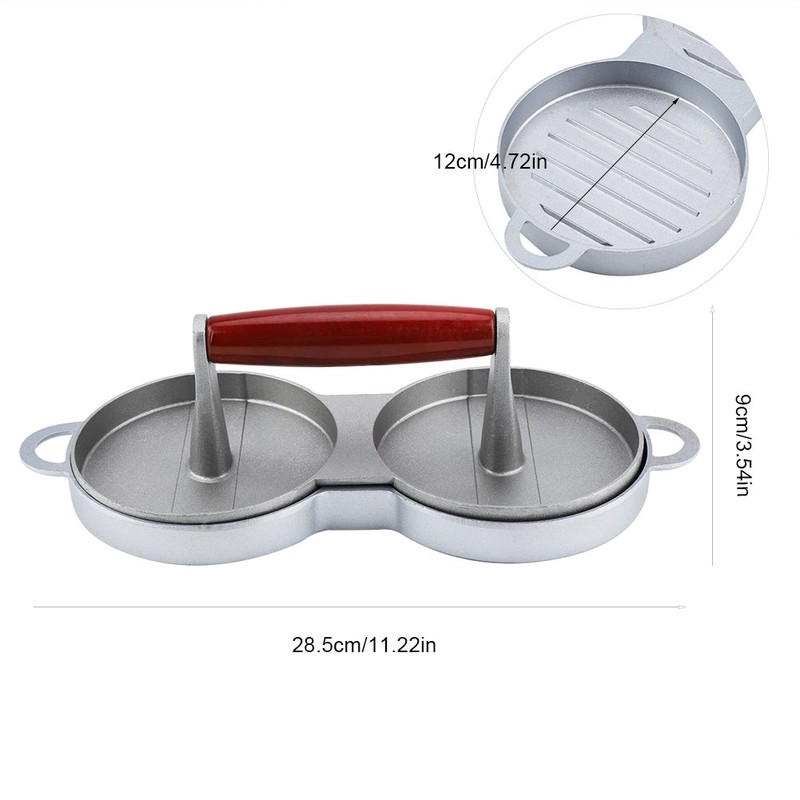 Double Burger Press Hamburger Maker, Aluminum Alloy Non-Stick Hamburger Mold
